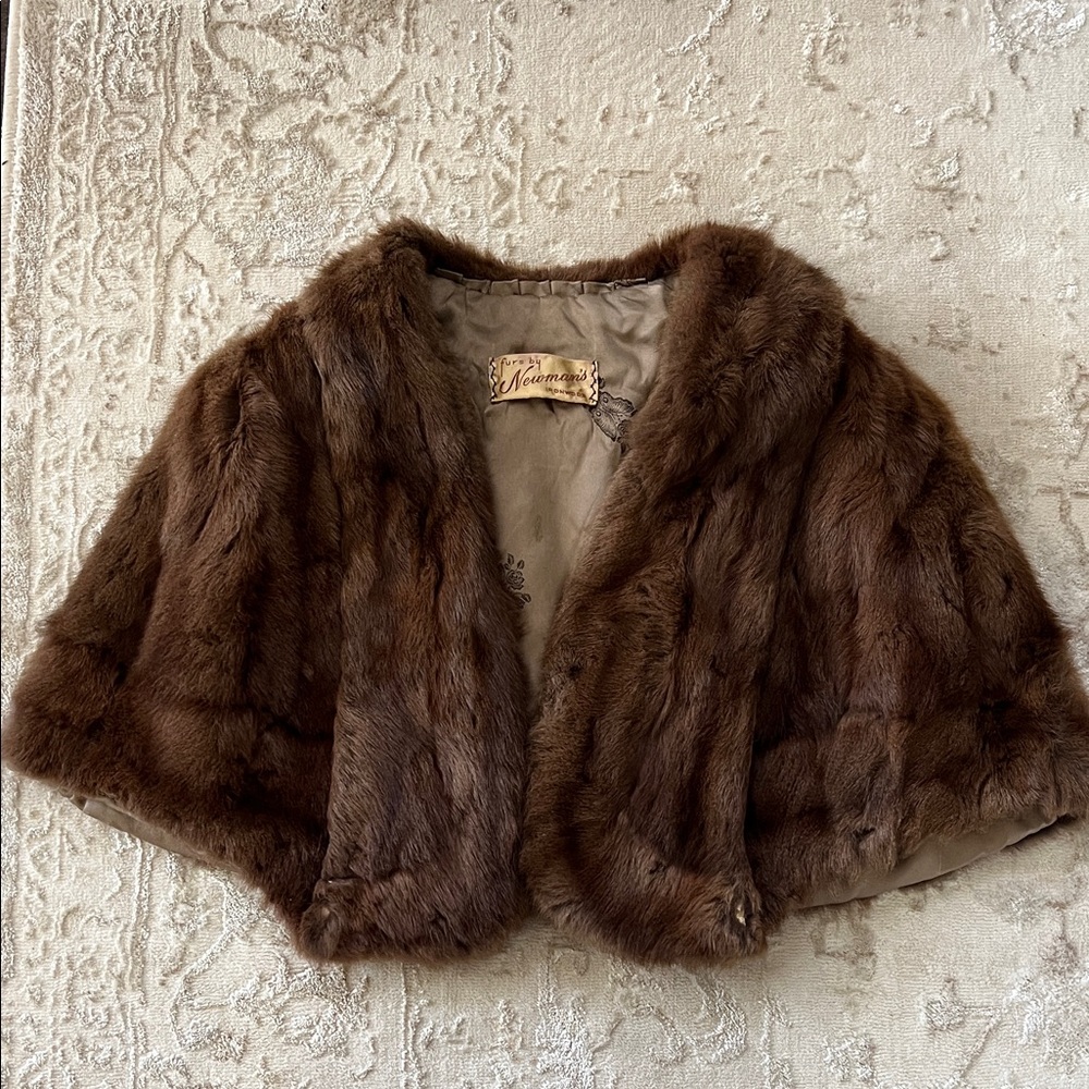 Vintage Fur by Newmans Brown Fur Shawl